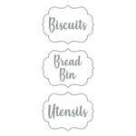 Biscuits Bread Bin Utensils Canister Stickers Self-Adhesive Waterproof Vinyl Kitchen Decal (Brushed Rose Gold)