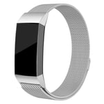 Fitbit Charge 3 luxury milanese watch band replacement - Size: L / Silver