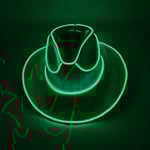 Disco Luminous Cowboy Hat Glödande Light Bar Cap Green