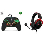 PowerA Spectra Infinity Enhanced Wired Controller for Xbox Series X|S & HyperX KHX-HSCP-RD Cloud II - Casque Gaming avec Micro pour PC/PS4/Mac, Rouge