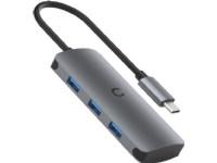 Hub 6in1 USB-C to 3x USB, USB-C, SD Card, Micro SD Card Cygnett SlimMate 100W (gray)