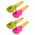Amosfun 4pcs Plastic Ice Cream Scoop Water Melon Scoopers with Trigger Dipper Great for Kids and Adults for Summer Party