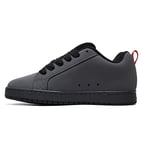DC Men's Court Graffik Casual Low Top Skate Shoe Sneaker, Grey/Black/Red, 8.5 UK