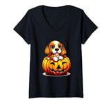 Beagle Dog Halloween 2023 Pumpkin Autumn Fall Season 2023 V-Neck T-Shirt