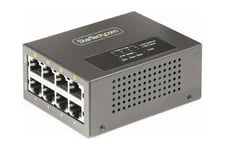 StarTech.com 4-Port Multi-Gigabit PoE++ Injector, 5/2.5G Ethernet (NBASE-T), PoE/PoE+/PoE++ (802.3af/802.3at/802.3bt), 160Watts Power Budget, Wall/DIN Rail Mountable - Unmanaged, For IP Cameras/Wireless APs/POSs (AS445C-POE-INJECTOR) - strömtillförsel - 1