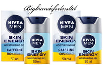 Nivea Men SKIN ENERGY Moisturising Face Gel CAFFEINE 50ml -2 Pack