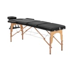 physa Hopfällbar massagebänk - 3 zoner 185 x 70 62 86 cm 220 kg svart