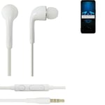 Headphones for Asus ROG Phone 5 headset in ear plug white