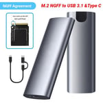 USB - Type C - Boîtier SSD externe M2 NVMe 5Gbps M.2 NGFF vers USB 3.1, adaptateur type c 3.1 pour 2230-2242