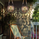 Lampe solaire suspension lumière décoration de jardin led jardin rond extérieur table lumineuse suspension en forme de boule, métal cuivre argent, 1x