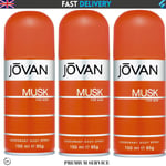 3 X Best Jovan Musk Deodorant Spray Gift For Men 150ml Persuasive Fragrance UK