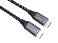 PremiumCord Câble HDMI 2.1 ultra haute vitesse 8 K M/M 48 Gbps avec Ethernet, résolution vidéo 8 K @ 60 Hz, Deep Color, 3D, EDID, ARC, HDR, 3X blindé, câble textile tressé plaqué or, longueur 0,5 m