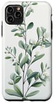 iPhone 11 Pro Max Leaves Botanical Plant Line Art Sage Green Wildflower Floral Case