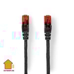 Nedis CAT6 Nätverkskabel | RJ45 hane | RJ45 hane | U/UTP | 75.0 m | Utomhus | Rund | PE | Svart | Label