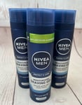 *NEW* 3 x 200ml Nivea For Men Moisturising Shaving Gel, with Aloe Vera