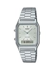 Casio AQ-230A-7AMQYES Stainless Steel Bracelet Watch, Silver, Women