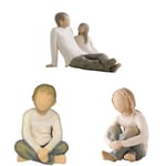 Willow Tree Father with 2 Daughters & A Son Figurine Set