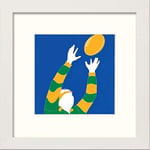 Lumartos, Vintage Rugby World Cup 2015 Poster Contemporary Home Decor Wall Art Watercolour Print, White Frame, 12 x 12 Inches