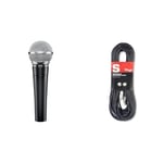 Shure SM58-Lce Microphone Dynamique Cardioïde pour la Voix, Utilisation Professionne & Stagg 10 m Câble Microphone XLR - Phono de Haute Qualité - Noir