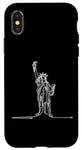 Coque pour iPhone X/XS One Line Art Dessin Lady Liberty