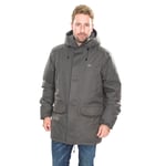 Trespass Glover Mens Waterproof Jacket Longer Length Grey Rain Coat With Hood