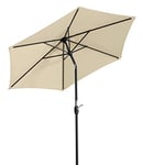 Schneider Bilbao Parapluie Naturel Env. 220 cm - 6 pièces - Parasol Rond