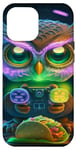 Coque pour iPhone 15 Pro Max Jeu de chouette : pause taco pour les joueurs, cadeaux pour les amateurs de jeux vidéo