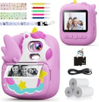CAMCLID Kids Camera Instant Print, 2.4’‘ for with Purple 