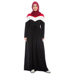 Women Muslim Drawstring Dress Femme Jilbaab Abaya Black 4xl