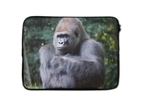 Animal Laptop Sleeve Case 9 10 11 12 13 14 15 15.6 Inch Tablet Computer Protective Zipper Bag Slide Through Pouch - for MacBook Air Pro Dell Lenovo Hp LG Asus Acer Chromebook (12-13 Inch, Gorilla)