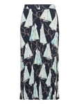 Saling Print Pleated Skirt *Villkorat Erbjudande Lång Kjol Blå GANT