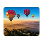 Colorful Hot Air Balloons Flying Over Mountain Rectangle Non Slip Rubber Mouse Pad Gaming Mousepad Mat for Office Home Woman Man Employee Boss Work with Designs