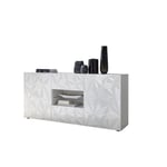 Buffet/bahut design laqué 181 cm Andreasse Blanc ou gris