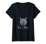 Womens Funny British Shorthair Cat Mama Love-r Kitty Gift V-Neck T-Shirt