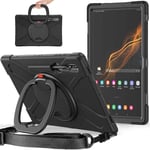 Kickstand Hybridskal med axelrem Samsung Galaxy Tab S10 Ultra svart