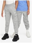Nike Older Unisex Club Fleece Cargo Pant - Dark Grey, Dark Grey, Size Xs=6-8 Years
