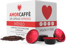 Amorcaffe 100 Coffee Capsules Pods Compatible Lavazza A Modo Mio - Intenso... 