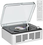 MONDODIGITALE-Lecteur Cd Bluetooth Avec Haut-Parleurs Et Radio Fm Lecteur Cd Vintage Lecteur De Cd Support Usb & Aux Playback Pour Livres Audio Blanc