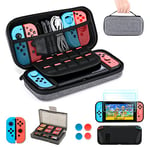 Switch Accessories Bundle for NS Switch, innoAura 11 in 1 Switch Accessory Kits include Switch Case, Game Card Slot Holder, TPU Cover, Joycon Covers, Thumb Caps, Screen Protector