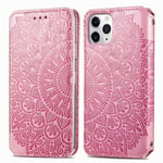 Pepmune Compatible with iPhone Xr Wallet Phone Case Magnetic Flip Flower Print Leather Folio Cases with Card Slot Pink Cover for iPhone Xr