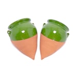 Selena Half Dipped Glaze Set of 2 Teardrop Hanging Plant Pots (H) 18cm