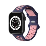 VIGTMO Compatible pour Bracelet Apple Watch 44mm 42mm 45mm, Bracelet de Remplacement Compatible avec iWatch Séries 7 (45mm) SE Séries 6/5/4 (44mm) Séries 3/2/1 (42mm) –bleu et rose