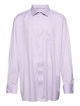 Men's Shirt: Business Dobby Tops Shirts Casual Purple Eton