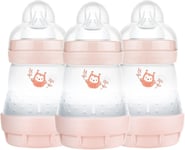 MAM Easy Start Self Sterilising Anti-Colic Baby Bottle 3 Pack (3 x160 ml) - Pink
