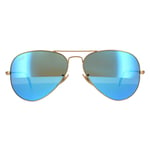 Ray-Ban Sunglasses Aviator 3025 112/4L Matt Gold Blue Mirror Polarized Medium