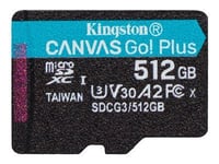 Kingston Canvas Go! Plus - Carte mémoire flash - 512 Go - A2 / Video Class V30 / UHS-I U3 / Class10 - microSDXC UHS-I