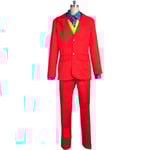 Movie Joker Cosplay Kostym Full Set Outfits Herr Halloween Kostymer The Joker Uniform Röd Kostym Halloween Herr Kvinnor Outfit+Mask only costume Men-M
