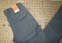 New Hugo Boss grey regular slim fit corduroy trouser chino pants jeans 32" 48 M
