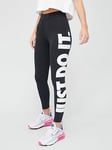 Nike NSW Essential Just Do It Leggings - Black, Black, Size S, Women