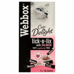 2 X Webbox Lick-e-lix Salmon With Omega 3 & 6 Yoghurty Cat Treats 5 X 15g